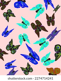Imagen vectorial de mariposas coloridas