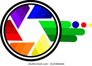 Vector image of colorful camera lens illustration. suitable for logos, brands, and others
