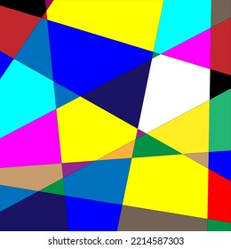 Vector image with a colorful and disorganized background pattern.