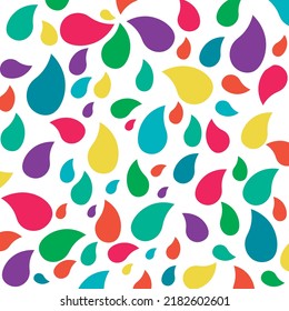 Vector image of colorful drops with white background