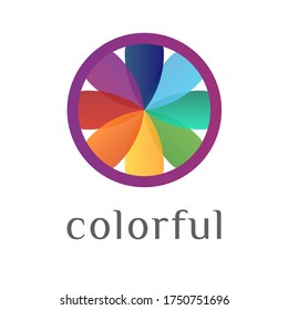 Imagen vectorial de una flor colorida. Plantilla de logotipo abstracto para medios de comunicación, digitales, negocios, belleza, bienestar, yoga, spa, moda, industria infantil, nuevos proyectos creativos, marketing y publicidad, web