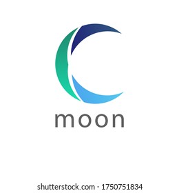 Vector image of a colorful gradient creative trendy template for creating logos and identity from the moon. Abstract form, icon for business, marketing, advertising, technology, company, web.