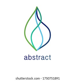 Vector image of colorful gradient smooth lines of vibration of a sound wave or sea wave, water flow. Template for abstract logo, identity, icon for a recording studio, music store, acoustic equipment.