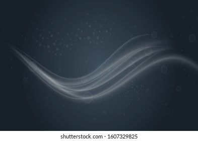 Vector image of colorful light trails with motion blur effect, long time exposure. Isolated on background