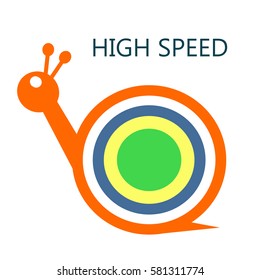 vector image colorful snail on a white background.