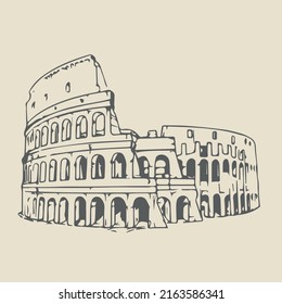 Vector image - The Colosseum is an oval amphitheatre in the centre of the city of Rome, Italy