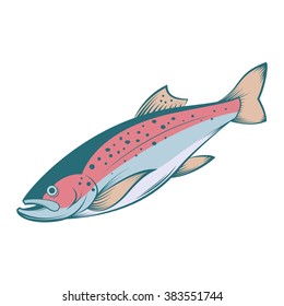 Vector image of a colourful line trout