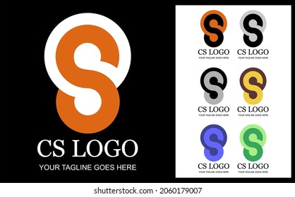 Vector image of combining letter C and letter S. This image can be used for a logo, or for any print.