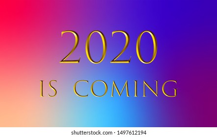 vector image of the coming new year 2020 on a beautiful background