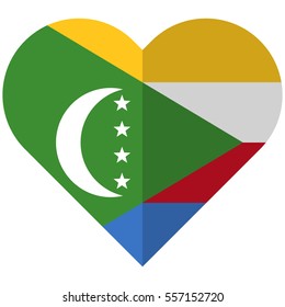 Vector image of the Comoros flat heart flag