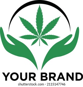 imagen vectorial para el logotipo de la empresa o el logotipo de la comunidad para los amantes o productores de cannabis