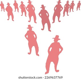 Vector image composed of men's silhouettes