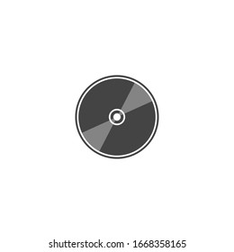 Vector image of a computer laser disk. Disk for data recording and information on white isolated background.