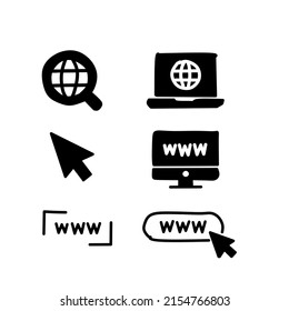 vector image of computers opening a website