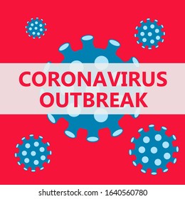 Vector image of Concept of 2019-nCov novel Coronavirus outbreak.Coronavirus cell on red backgroun.China pathogen respiratory coronaviru,SARS pandemic risk alert.