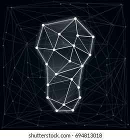 Vector image concept of a LED lamp made of polygons and lines.