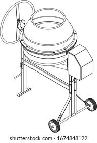 vector image of concrete mixer