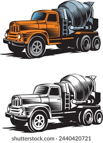 vector image of a concrete truck