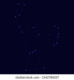 vector image of a constellation of orion with glare of stars