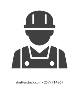 Vector Image of a Construction Worker in Overalls
