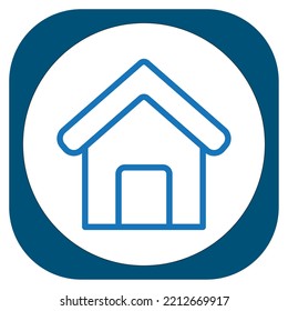 vector image contact icon in blue lines with dark blue border.