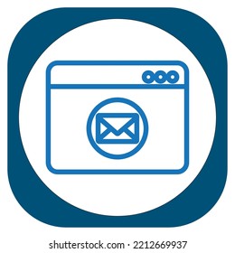 vector image contact icon in blue lines with dark blue border.