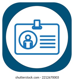 vector image contact icon in blue lines with dark blue border.