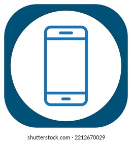 vector image contact icon in blue lines with dark blue border.