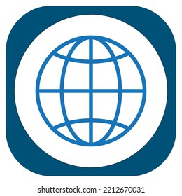 icono de contacto de imagen vectorial en líneas azules con borde azul oscuro.