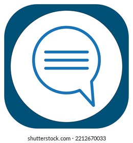vector image contact icon in blue lines with dark blue border.