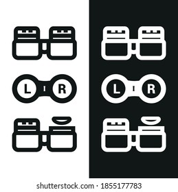 Vector image. Contact lens box icon.
