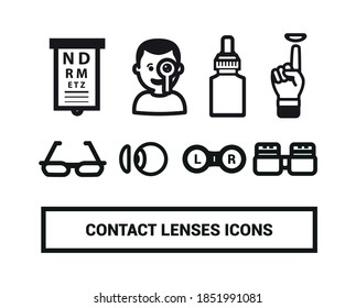 Vector image. Contact lens icon collection.