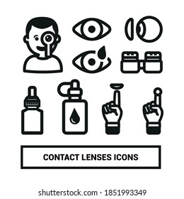 Vector image. Contact lens icon collection.