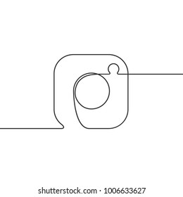 Vector image of a continuous line drawing camera.