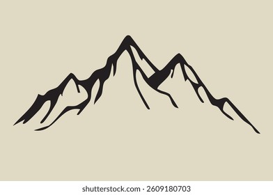Vector image contour plastic drawing mountains