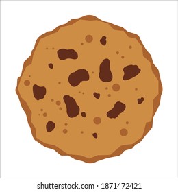 vector image of cookies with chocolate on a white background