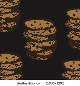 Vector image of cookies on black background image