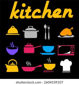 vector image of cooking utensils with simple design