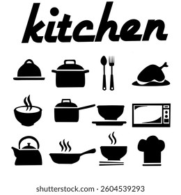 vector image of cooking utensils with simple design