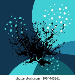 Vector image of a coral on an abstract background. Design elements for print, flyer, banner.
