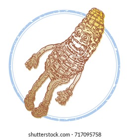 Vector image of a corn. Interesting, clean vector without extra points.