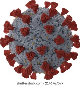 Vector Image, Corona Virus, With Gray Body And Red Beard, On White Background