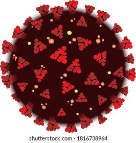 Vektorbild von Coronavirus (Covid) rot
