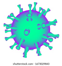 Vector image of a coronavirus microbe. Isolated image of a covid -19 bacterium.