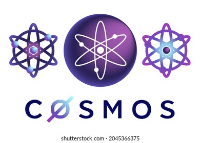 Vector image of Cosmos. Cryptocurrency, infographics