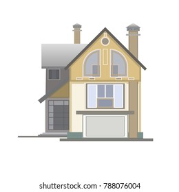 Vector image   cottage, house, architecture, street