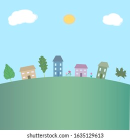 vector image of country landscape