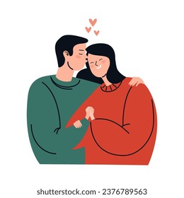 Vector image of a couple in love.