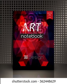 Vector image covers for books, notebooks, annual report. Cover with a polygonal texture and typography. The modern concept of the cover in trendy colors.