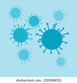 vector image of covid-19 virus on blue background